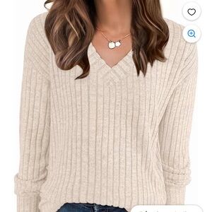 George Cream V-Neck Sweater